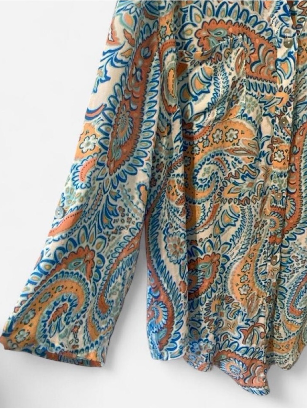 Ruby Rd. Brand Colorful Paisley Button-Front Blouse - Picture 6 of 6